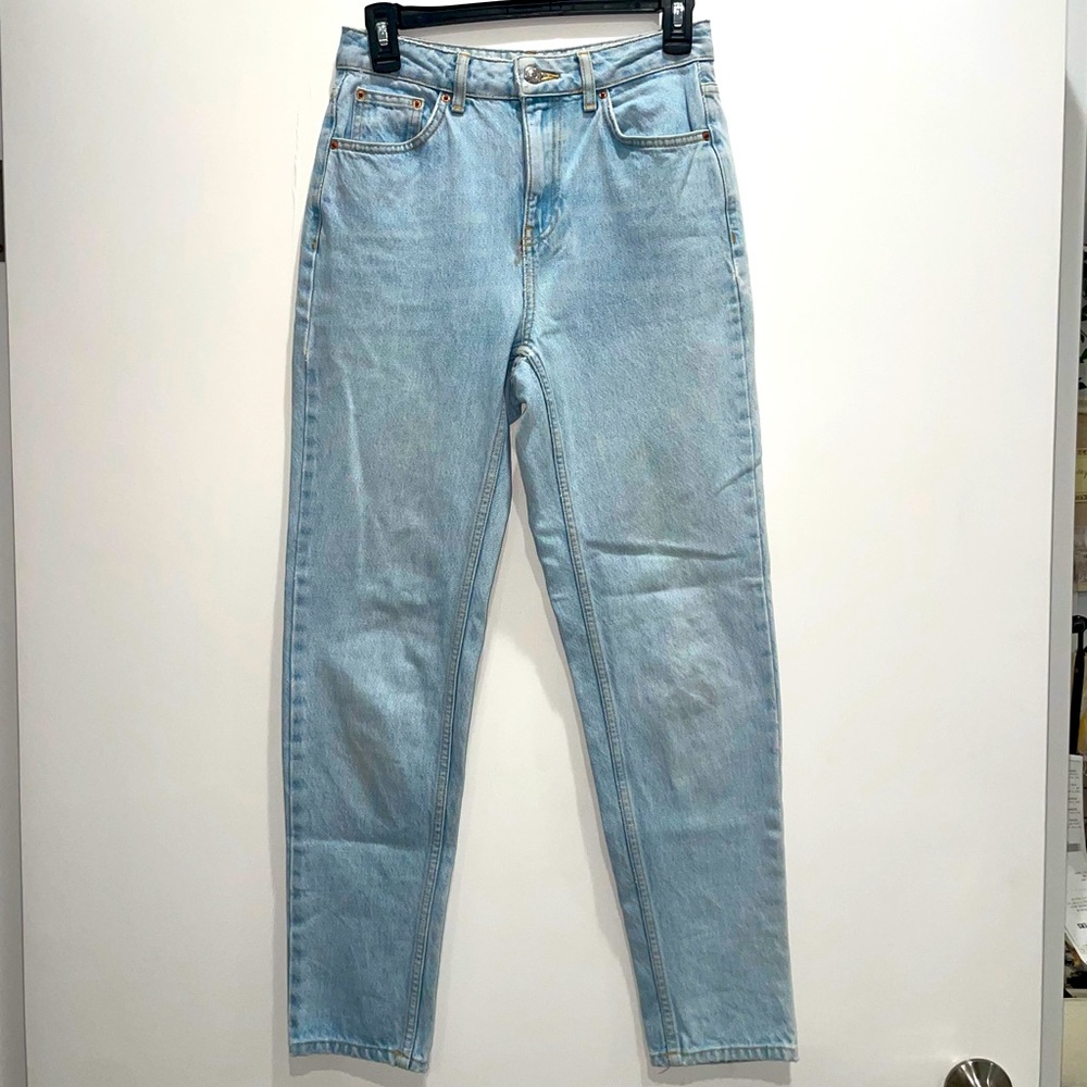 Topshop mom jeans in bleach